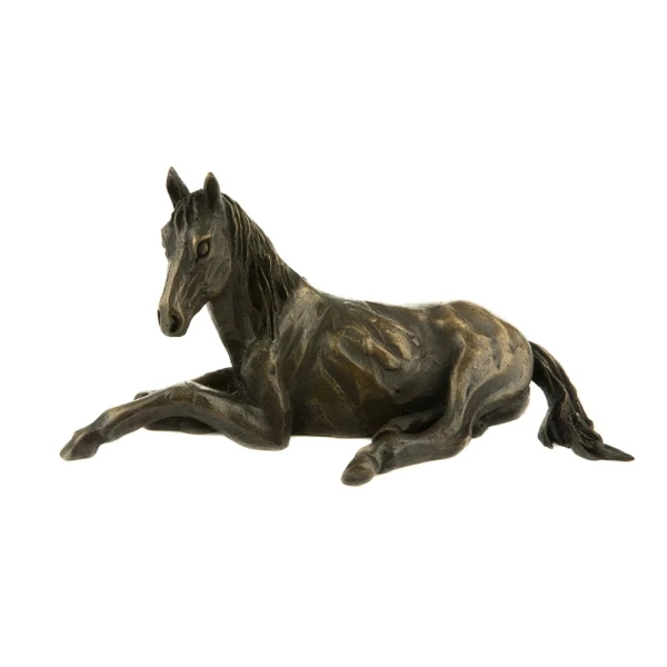 Oriele Bronze Horse Resting Sculpture