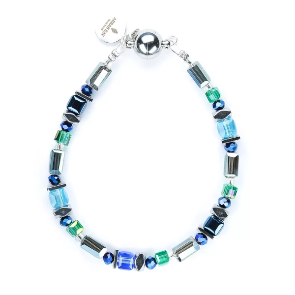 Arran Bay Glass Twist Bracelet - Blue