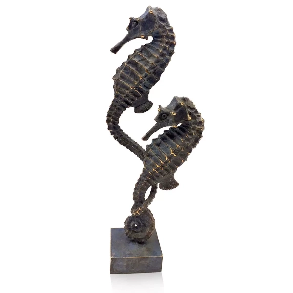 Oriele Bronze A Pair Of Seahorses Sculpture