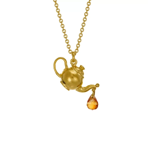 Alex Monroe Teapot Gold Plated Necklace