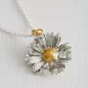 Alex Monroe Big Daisy Sterling Silver & Gold Plated Necklace