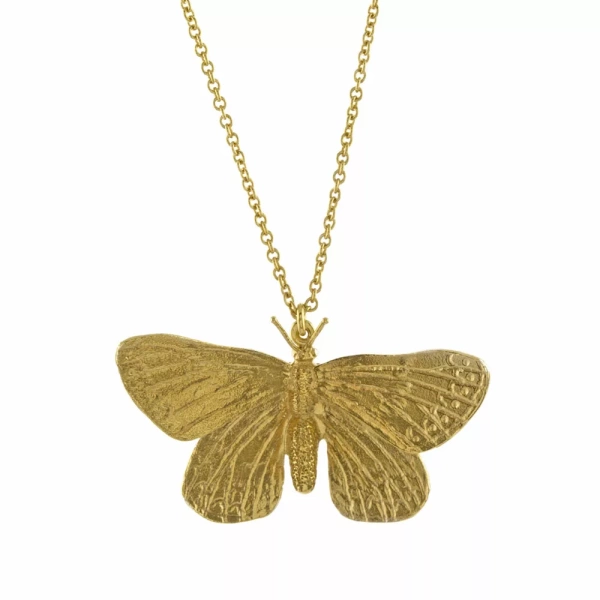 Alex Monroe Duke Of Burgundy Butterfly Gold Plated Necklace
