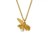 Alex Monroe Flying Bee With Pearl Gold Plated