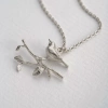 Alex Monroe Perched Warbler Bird Sterling Silver Necklace