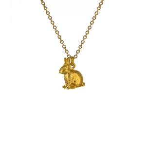 Alex Monroe Sitting Bunny Gold Plated Necklace