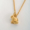 Alex Monroe Sitting Bunny Gold Plated Necklace