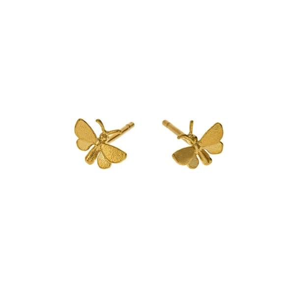 Alex Monroe Tiny Butterfly Gold Plated Stud Earrings