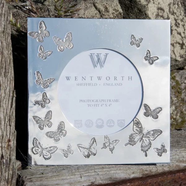 Wentworth Pewter Butterfly Picture Frame 4"x4"