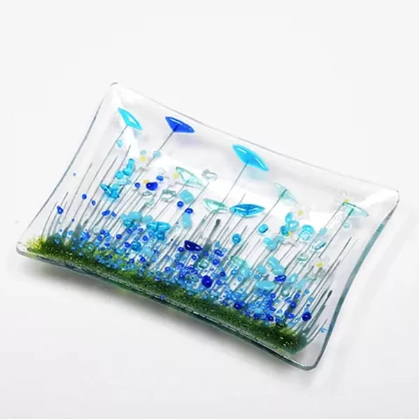 Pam Peters Cornflower Glass Dish - Medium