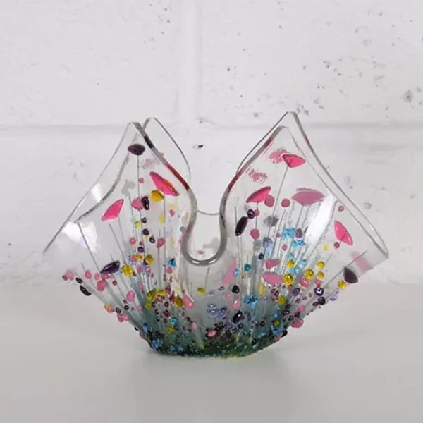 Pam Peters Wildflower Glass Tealight Holder - Small