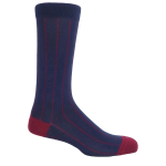 Peper Harow Mens Pin Stripe Socks - Navy