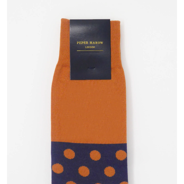 Peper Harow Mens Mayfair Socks - Orange