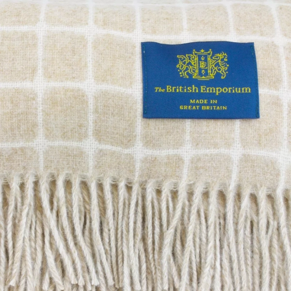 The British Emporium Merino Wool Throw - Athens Beige