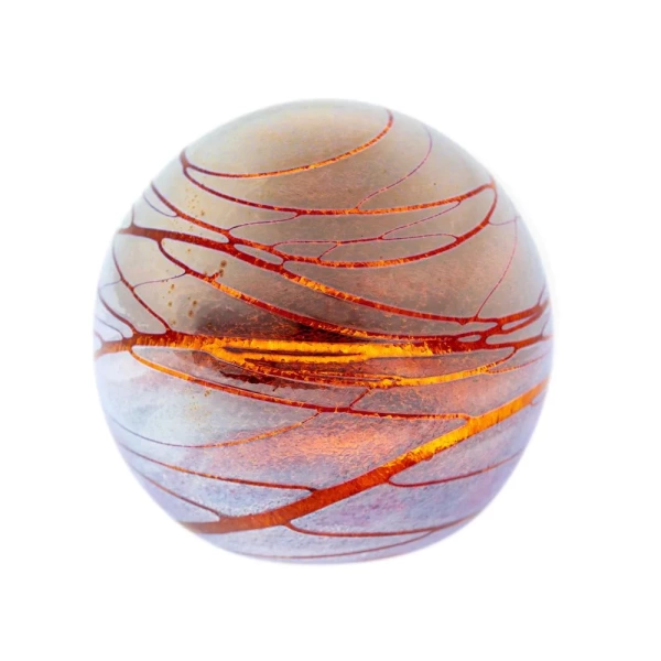 Caithness Lustre Trails Gold Glass Paperweight