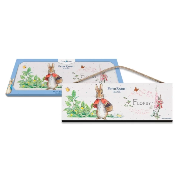 Peter Rabbit Flopsy Bunny Carrying Basket Wooden Sign