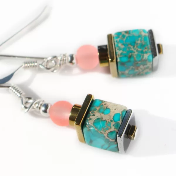 Glass Twist Earrings - Turquoise