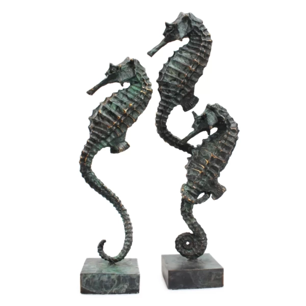 Pair Of Bronze Seahorses
