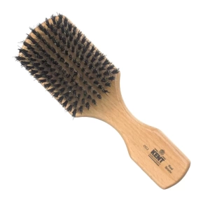 Mens Finest Beechwood Pure Black Bristle Rectangular Club Brush