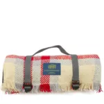 Keith Check Picnic Rug - Red & Silver