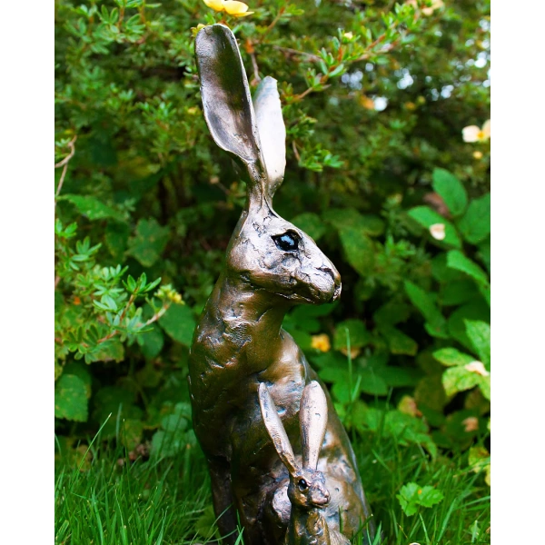Sitting Hare Bronze Resin Sculpture
