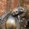 Mouse On Conker Bronze Resin Sculpture