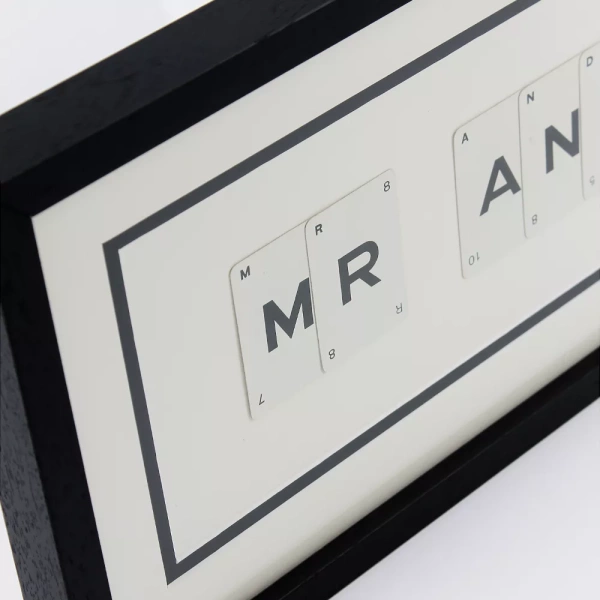 Mr & Mrs Framed Vintage Playing Card Word Art