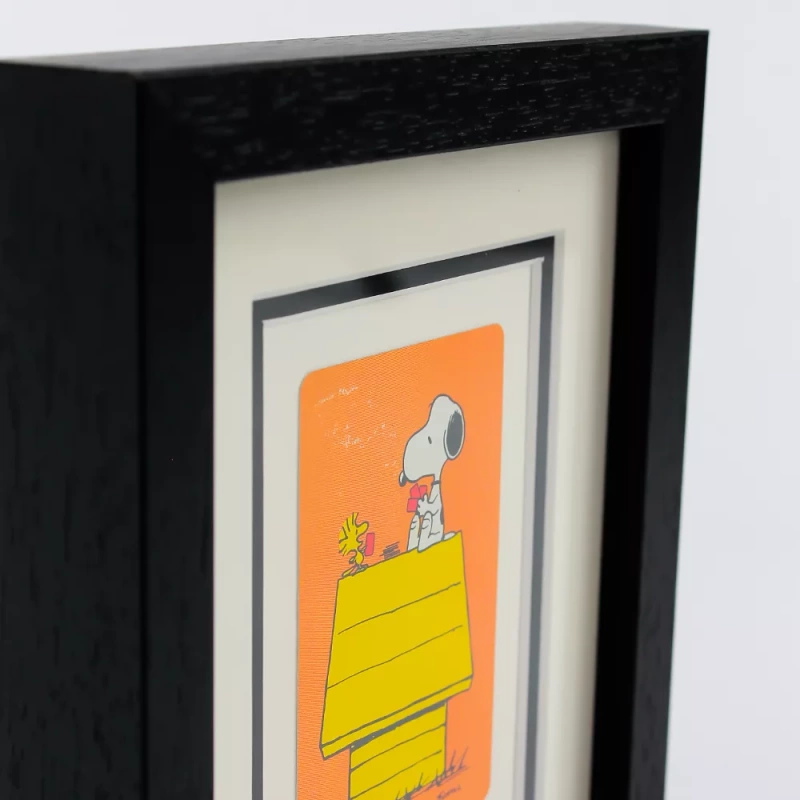 Snoopy And Woodstock Framed Vintage Playing Card