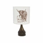 Highland Cow Table Lamp With Bronze Resin Base