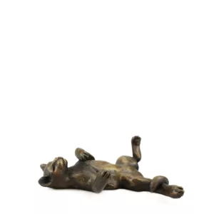 Cat Relaxing Bronze Resin Sculpture