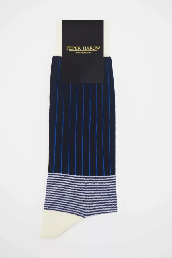 Oxford Stripe Black Mens Socks