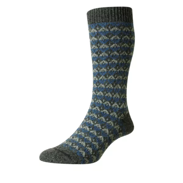 Rydal New Fair Isle Merino Wool Mens Socks