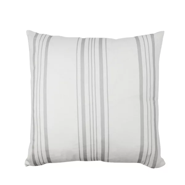 Ticking Stripe Grey Linen Cushion