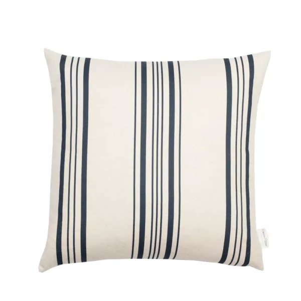Ticking Stripe Navy Linen Cushion