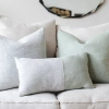 Olive Green & Silver Grey Tweed Cushion