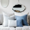 Silver Grey & Navy Blue Tweed Cushion