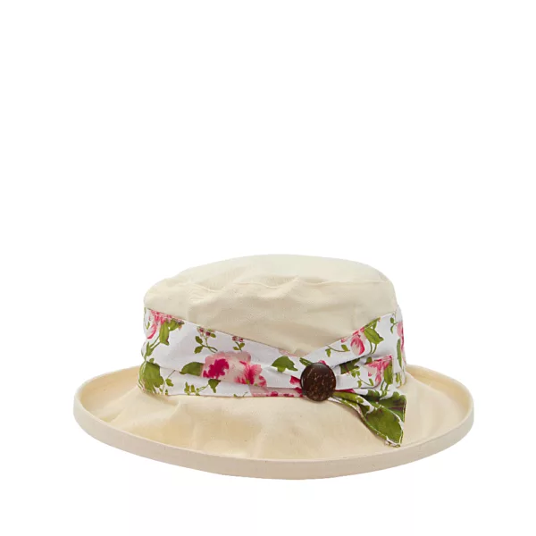 Floral Packable Cotton Sun Hat