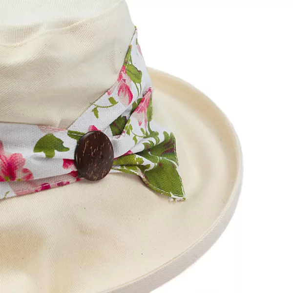 Floral Packable Cotton Sun Hat