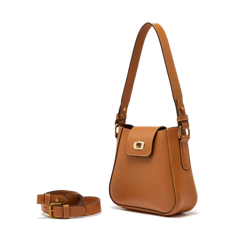 Hazel Mini Tan Leather Crossbody Bag