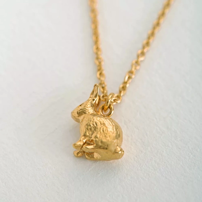 Sitting Bunny Gold Plated Necklacee
