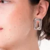 Pewter Medium Ring Feature Stud Earrings