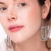 Pewter Large Ring Feature Drop Earrings