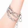 Pewter Medium Ring Feature Linked Bracelet