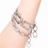 Pewter Small Ring Feature Linked Bracelet