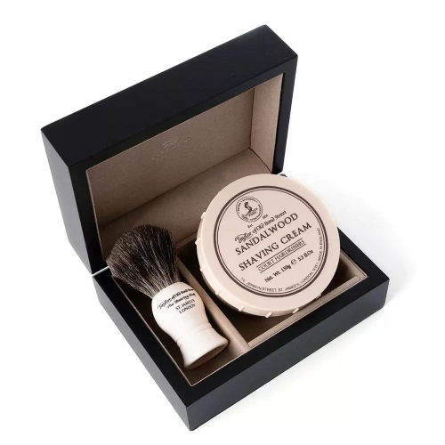 Pure Badger Shaving Brush And Sandalwood Shaving Cream Wooden Gift Box