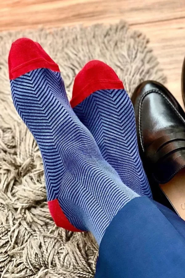 Luxe Taylor Blue Mens Socks