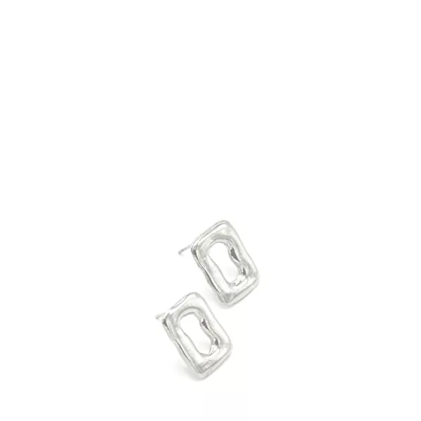 Pewter Small Ring Feature Stud Earrings
