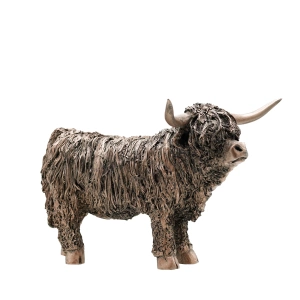 Highland Cow Standing Medium Bronze Resin Sculpture