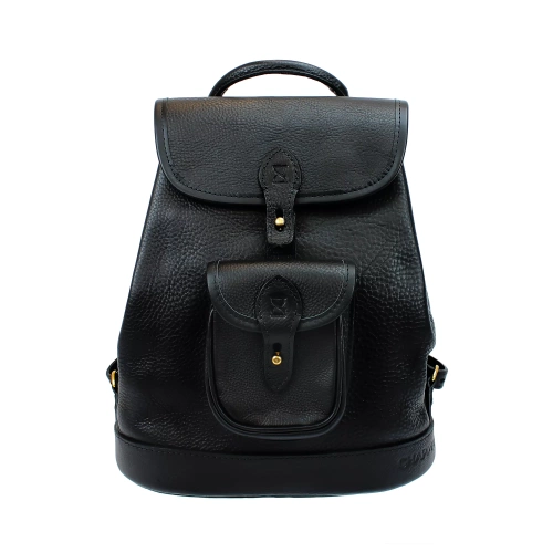 Small Leather Black Backpack