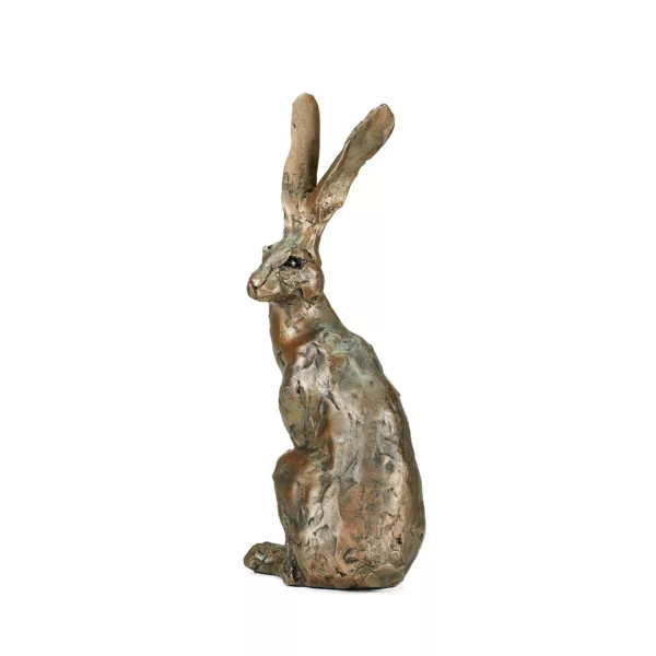 Hare Sitting Bronze Resin Sculpture