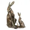 Hare Sitting Miniature Bronze Resin Sculpture